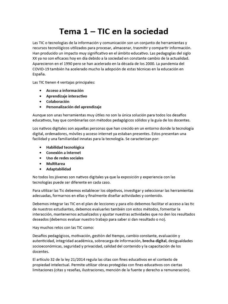 TIC Apuntes | PDF | Tecnología de información y comunicaciones ...