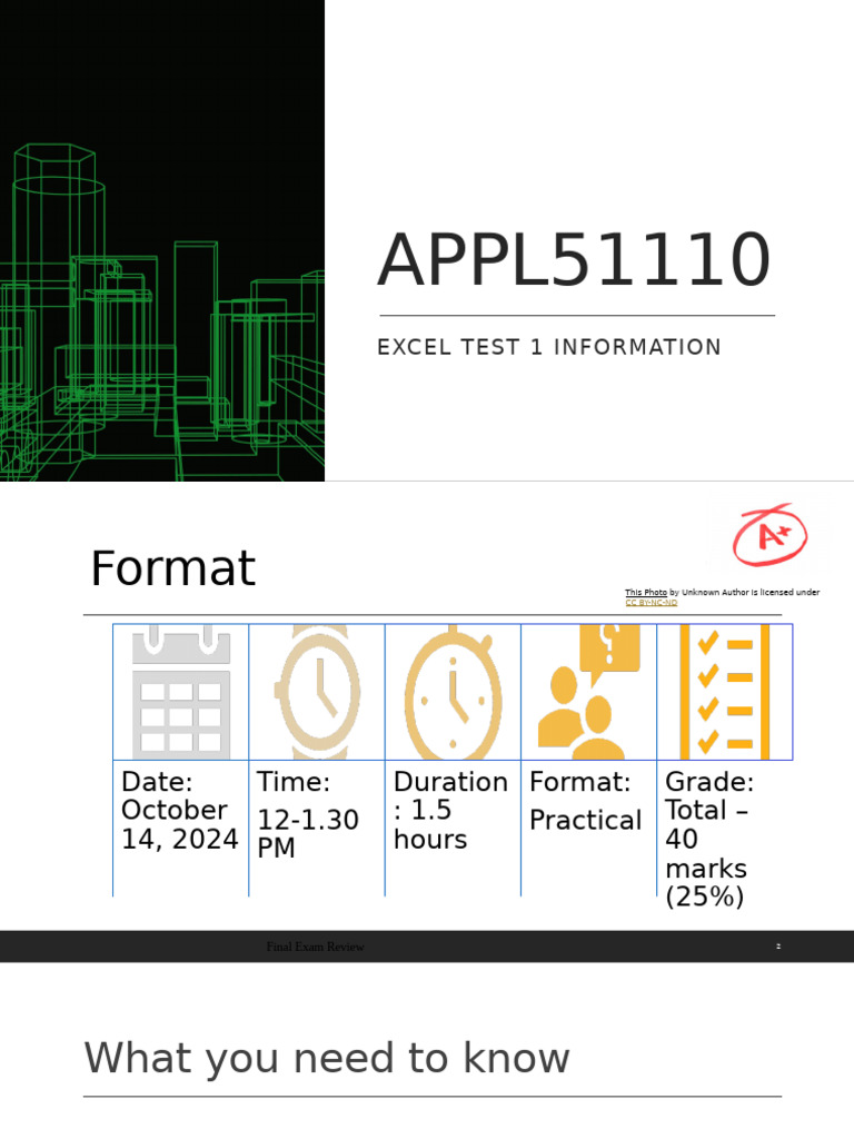 Excel Test 1 Review Guide 2024 | PDF | Microsoft Excel