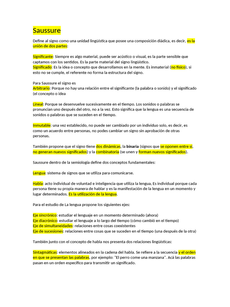 Saussure | PDF | Artes del lenguaje y disciplina
