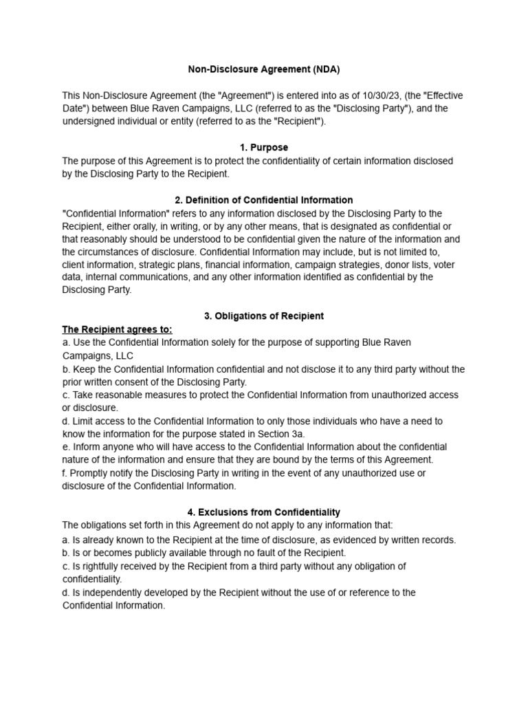 BRL Interns Nda | PDF | Non Disclosure Agreement | Business Law