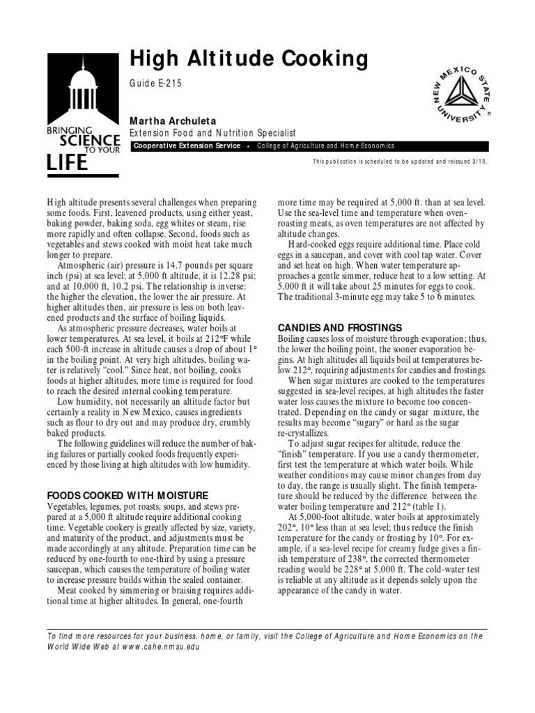 Cooking at High Altitude Download Free PDF Breads Cakes