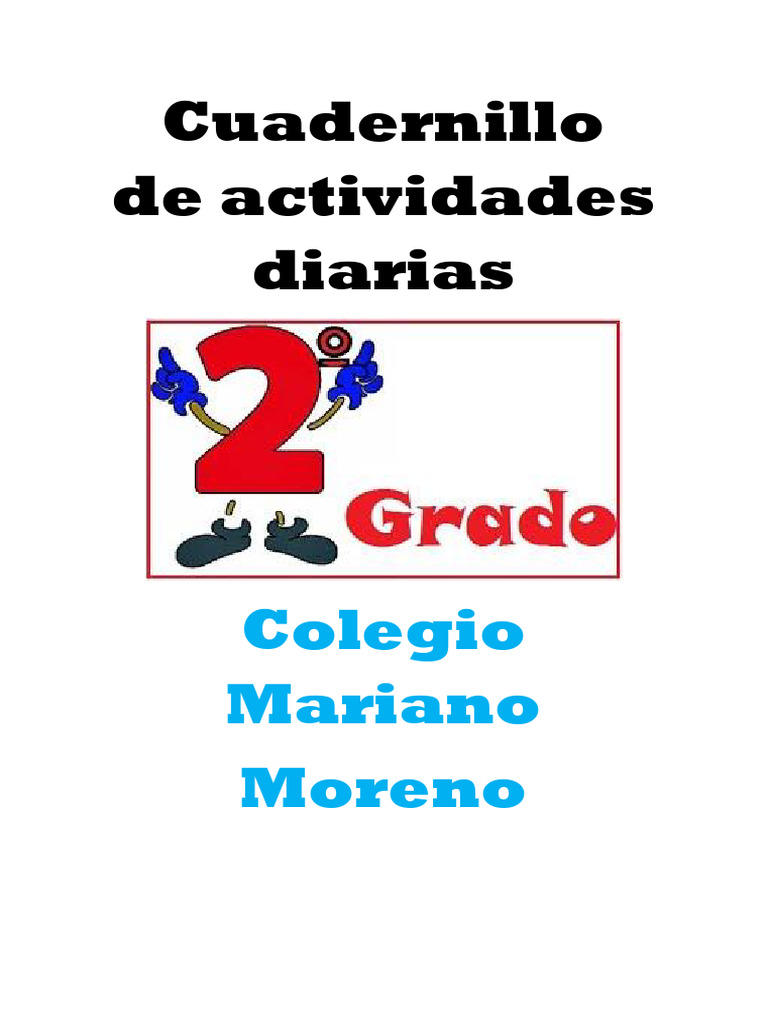 Cuadernillo de Actividades para Segundo Grado A y B | PDF | Alfabeto ...
