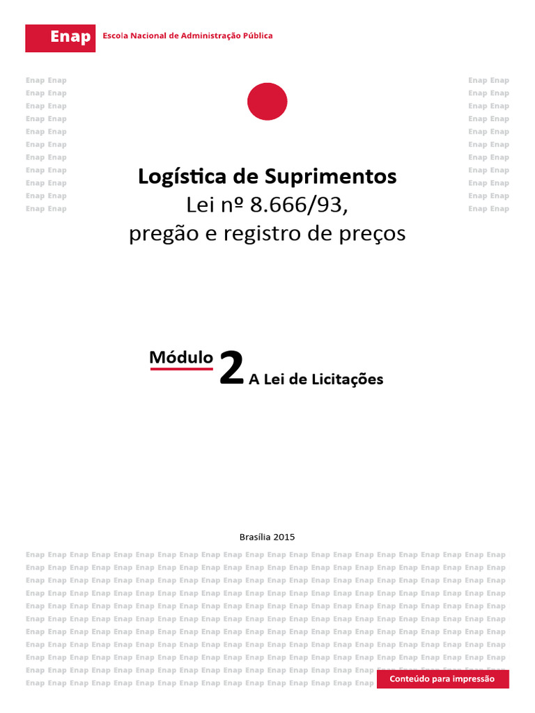 Módulo 2 LOGISTICA SUPRIMENTOS LEI 8666 | PDF | Administração pública ...