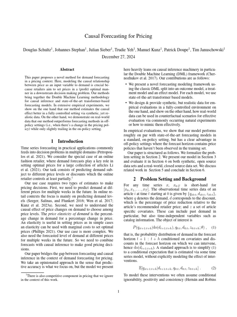 Causal Forecasting For Pricing | PDF | Forecasting | Demand