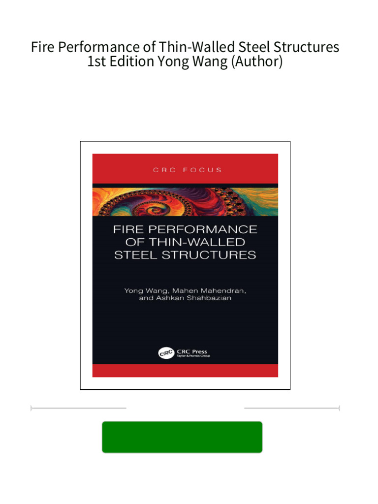 [FREE PDF sample] Fire Performance of ThinWalled Steel Structures 1st