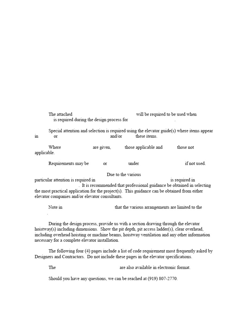 Geared Traction Elevator Design Guide | PDF | Elevator | Door