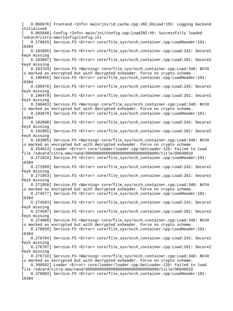 Citra Token Load Errors and Warnings | PDF | Encryption | Computing