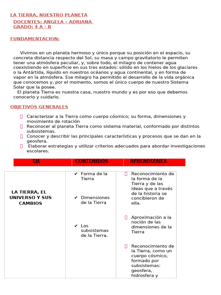 La Tierra, Nuestro Planeta | PDF | Temblores | Tierra