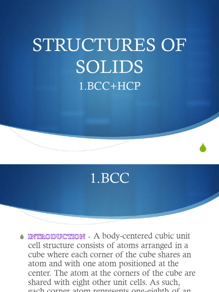 BCC and HCP Crystal Structures Explained | PDF | Crystal Structure ...