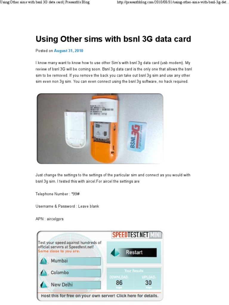 Bsnl 3g data card software for mac free