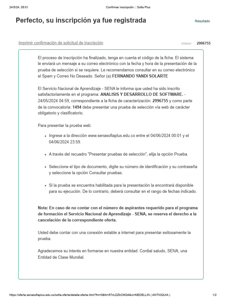 ANALISIS Y DESARROLLO DE SOFTWARE. - Sofia Plus | PDF | Spamming ...