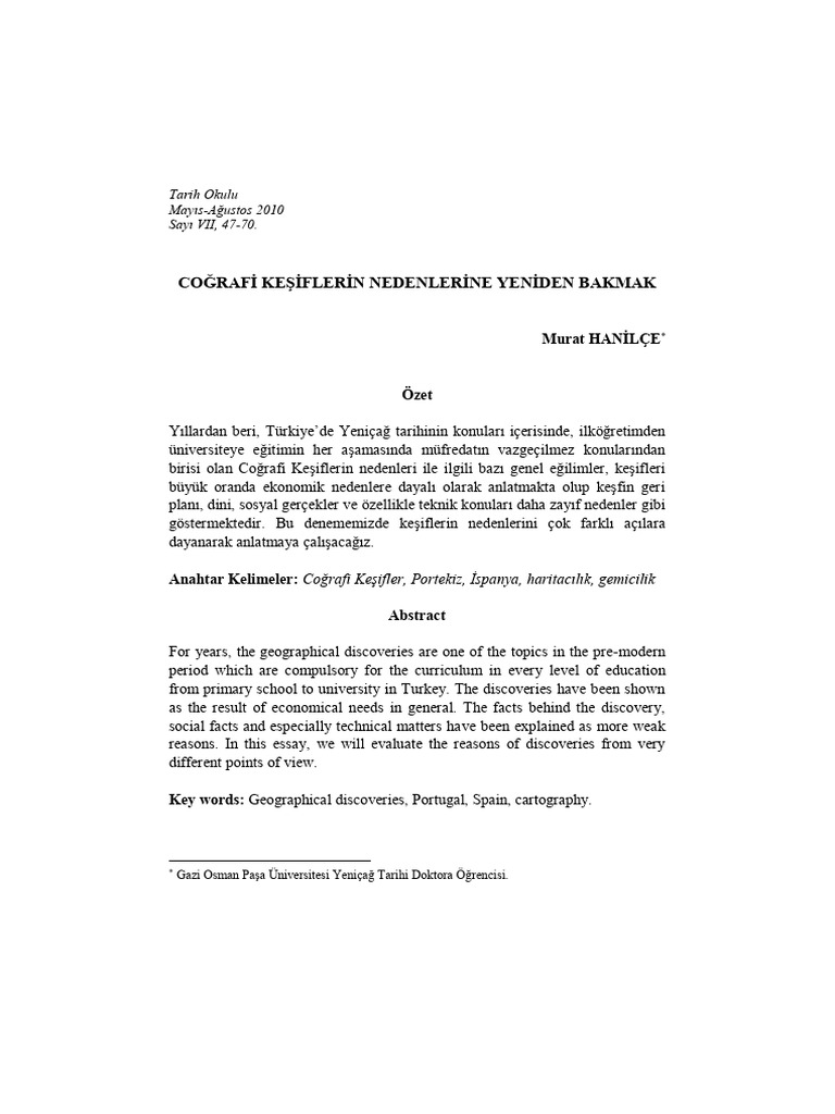 Corafi Kesifler Ve Nedenleri | PDF