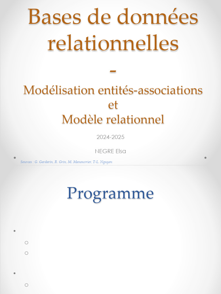Bases de données relationnelles et SQL | PDF | Modèle relationnel ...