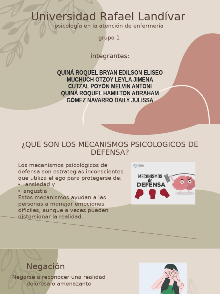 Mecanismos Psicológicos de Defensa en Psicología | PDF | Las emociones ...