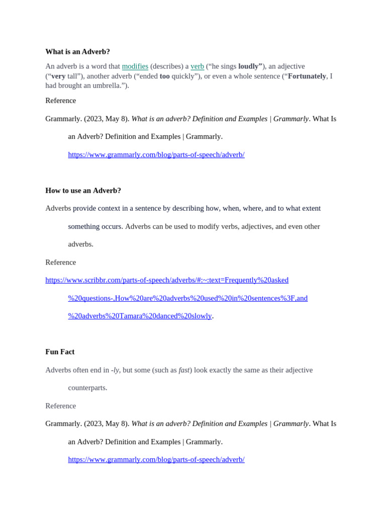 Understanding Adverbs For Beginners Pdf Language Arts Discipline