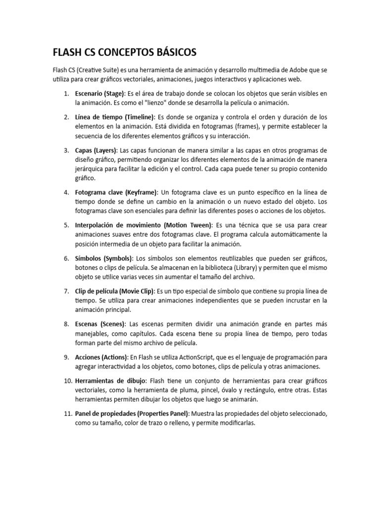 Conceptos Básicos de Flash CS | PDF | Animación | Informática