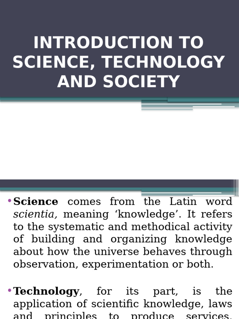 Introduction To Science Technology and Society | PDF | Science | Knowledge
