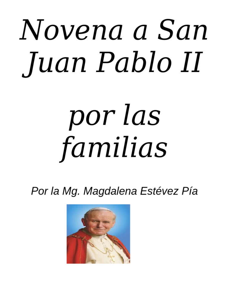 Novena a San Juan Pablo II | PDF | Intercesión | Sacerdote