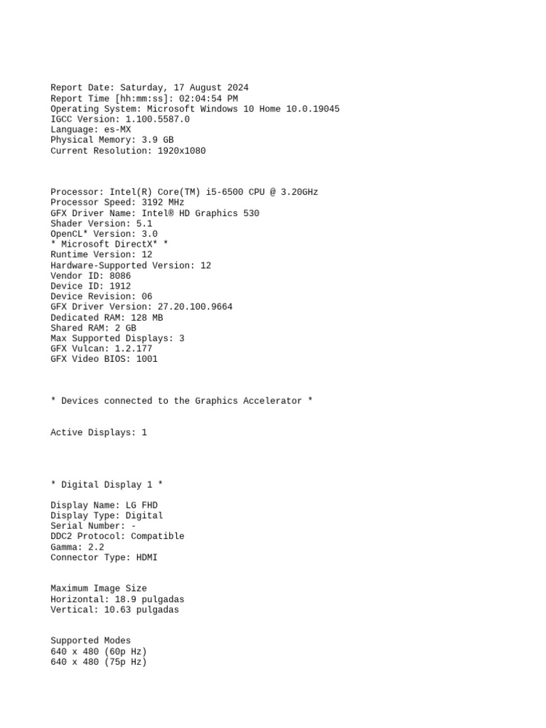 Intel HD Graphics 530 Driver Info | PDF | Graphics Processing Unit ...
