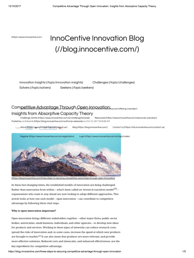 Open Innovation for Business Growth | PDF | Business | Business Economics