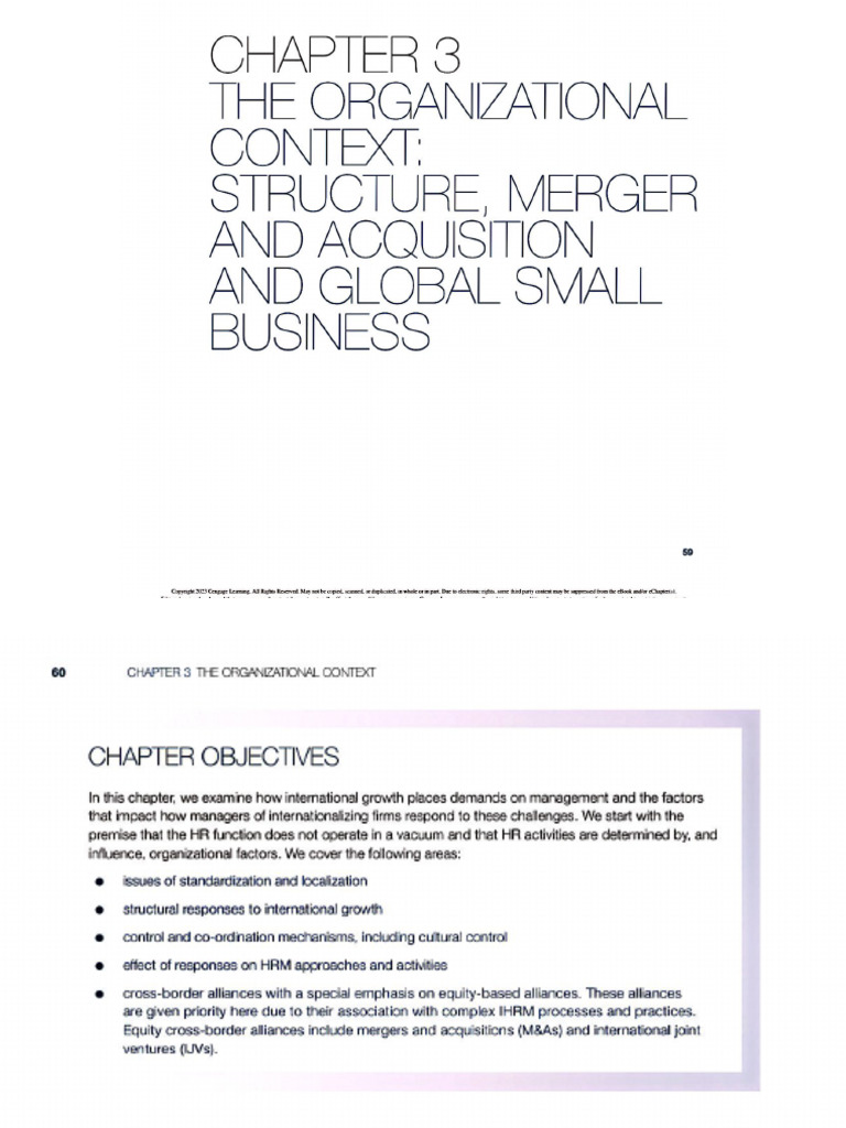 Chapter 3 The Organizational Context Structure, Merger and Acquisition ...