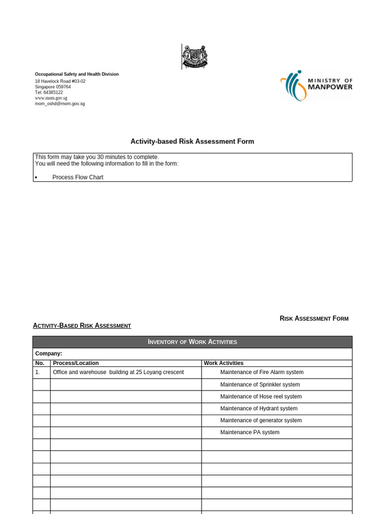 AgroFire Maintenance Activity Based Risk Assessment Form | PDF | Risk ...