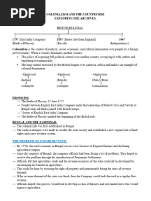 COLONIALISM AND THE COUNTRYSIDE Notes