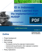 CDD Assessment of NUSSP_Indonesia (Not for Quotation)