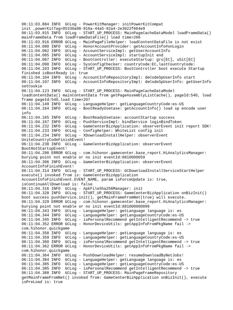 Game Center Startup Log Analysis | PDF | Cyberspace | Internet Architecture