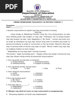 Summative Test 2nd Quarter Fil & Eng 4 | PDF