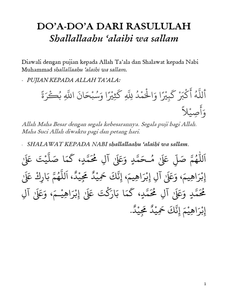 Doa-doa Rasulullah untuk Kebaikan | PDF