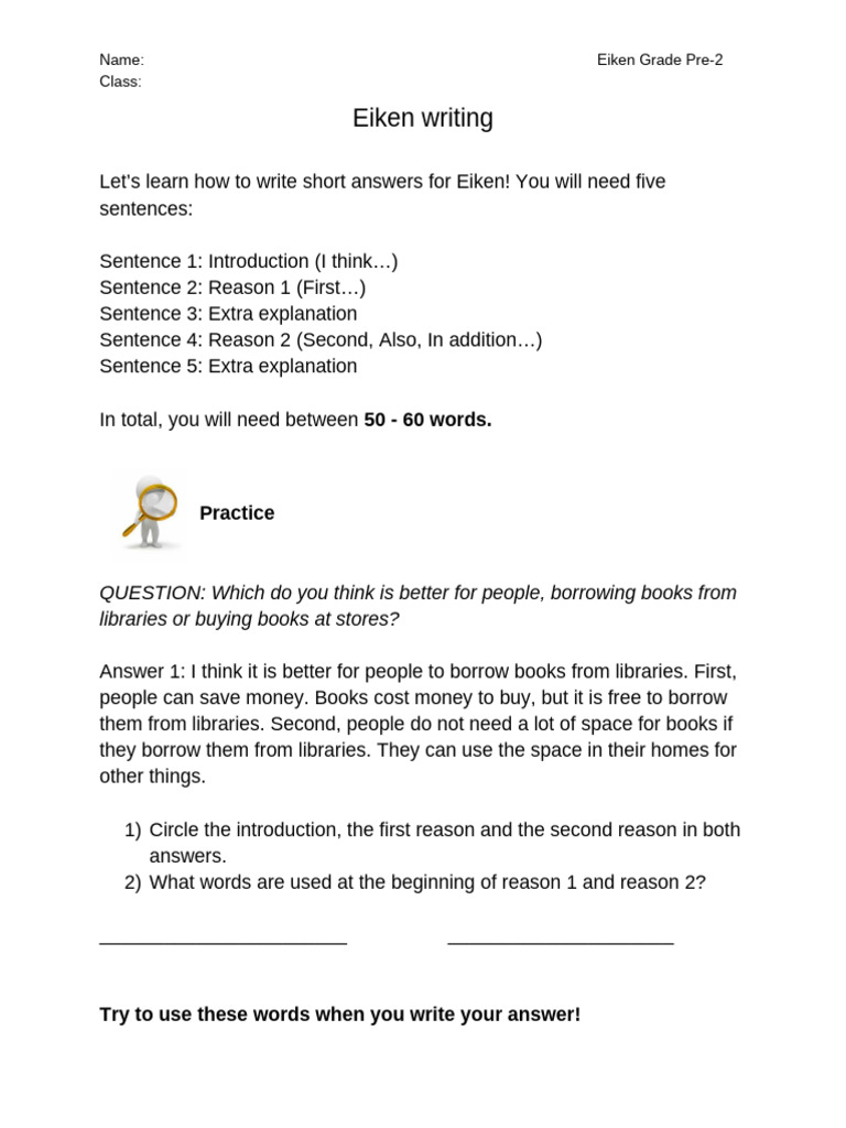 Pre-Grade 2 Worksheet | PDF