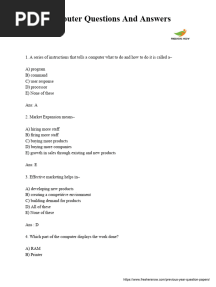 HARTRON SETC Computer Knowledge Old Paper