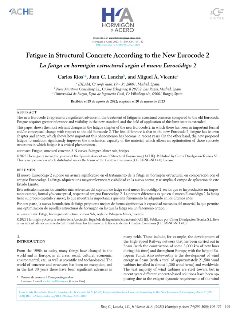 Eurocode 2: Advances in Concrete Fatigue | PDF | Prestressed Concrete ...