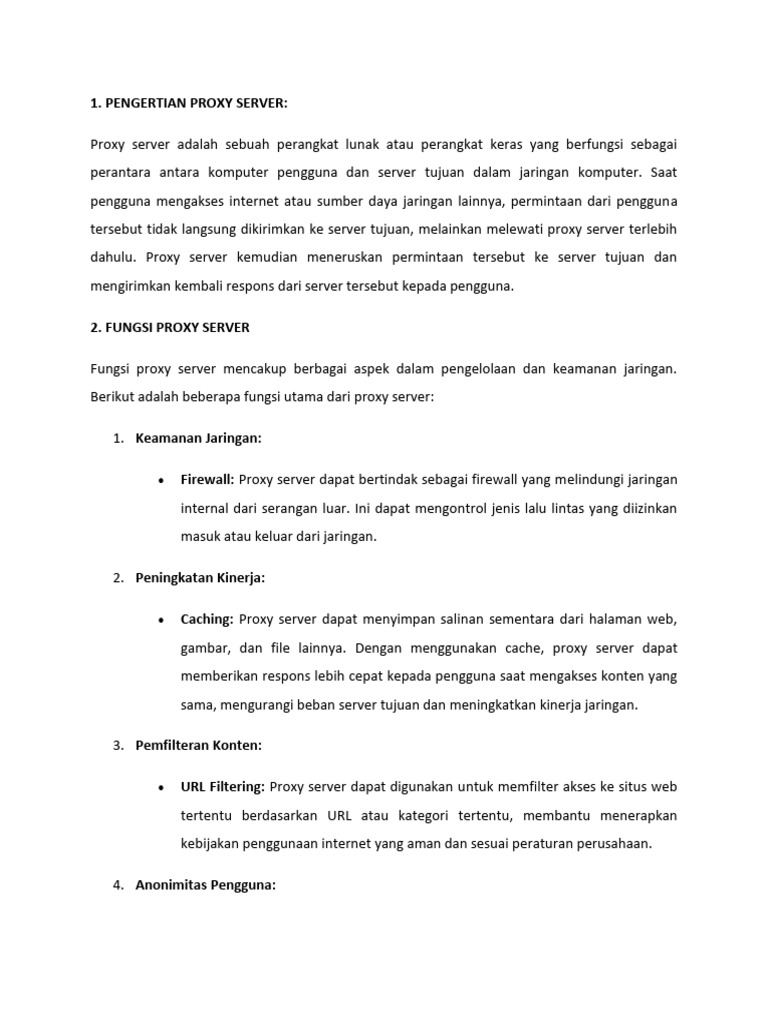 Pemaparan Tentang Proxy Server | PDF