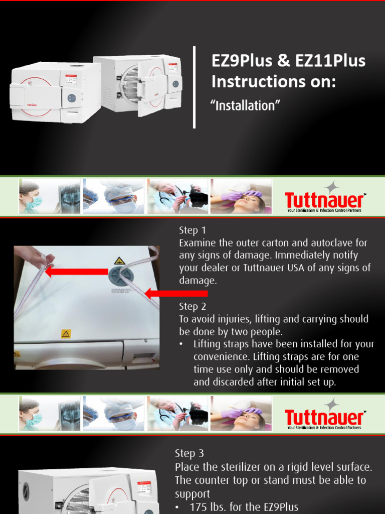 EZPlus Autoclave Installation Guide | PDF | Manufactured Goods | Equipment