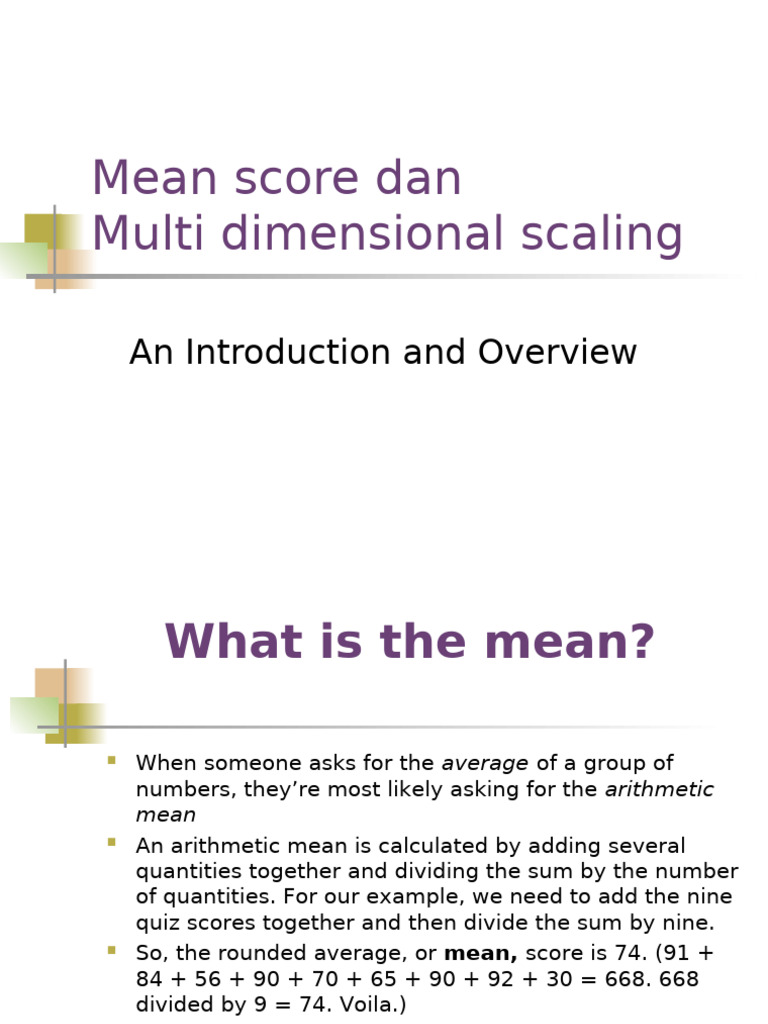 Mean, Median, Mode, and MDS Overview | PDF | Career & Growth