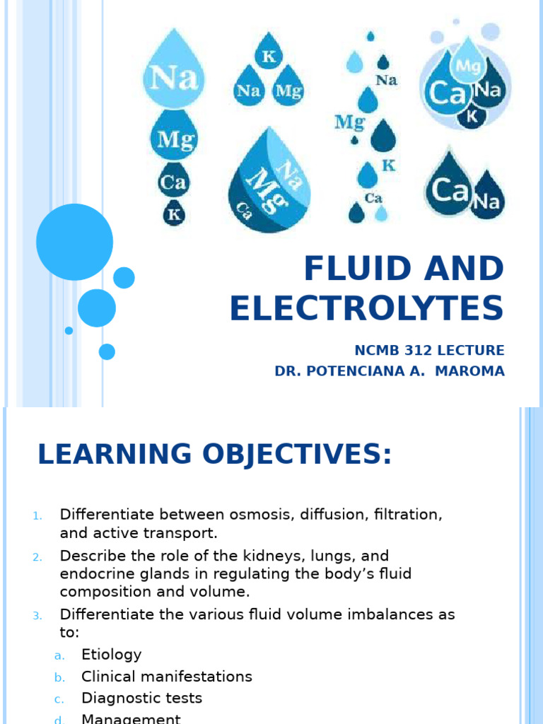 Fluid and Electrolyte Management Guide | PDF | Angiotensin | Electrolyte