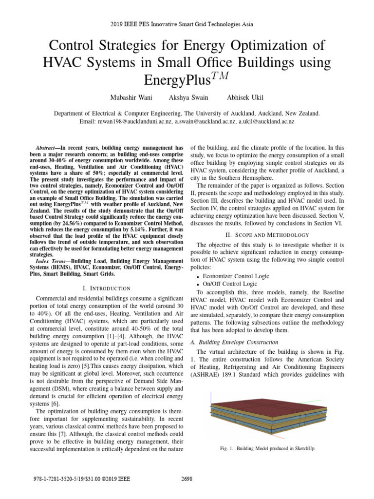 Control Strategies For Energy Optimization of HVAC Systems in Small ...