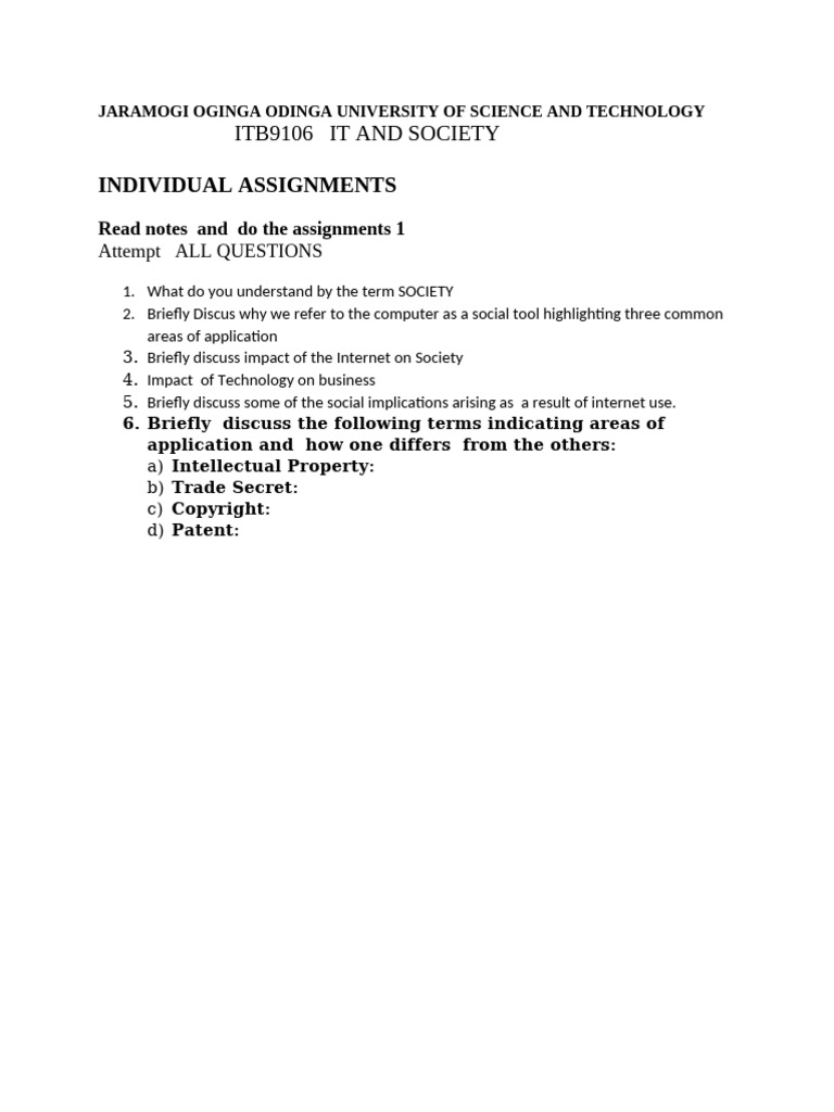 ITB9106 Assignment 1 | PDF