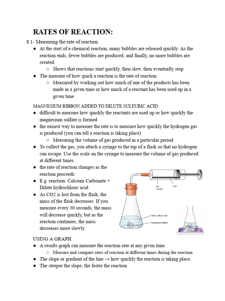 Rates of reaction | PDF | Chemical Reactions | Reaction Rate