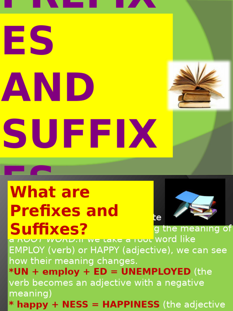 Prefixes and Suffixes - 62994 | PDF | Adjective | Adverb