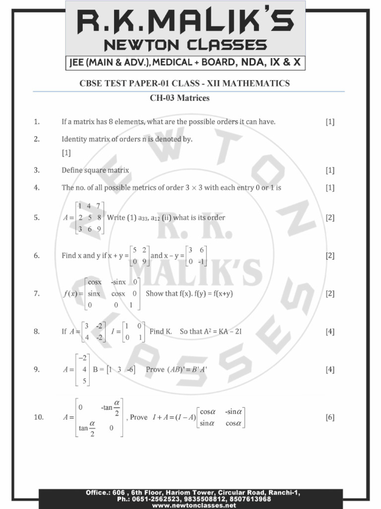 Matrices T1 BB | PDF