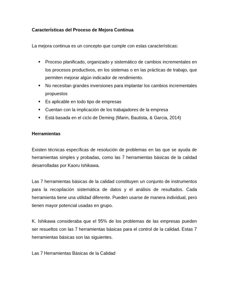 Características y Estrategias de Mejora Continua | PDF | Lean Manufacturing