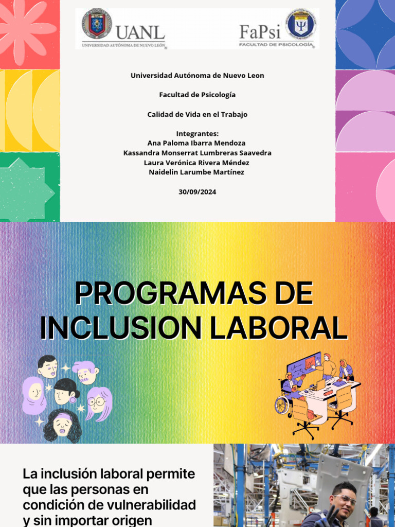 Programas de Inclusion Laboral | PDF | Inclusión (Educación) | Empleo