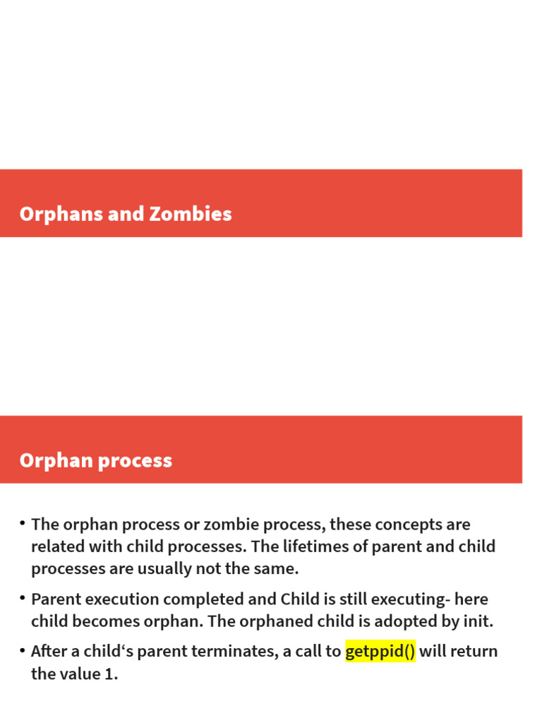 Orphan vs Zombie Processes in Linux | PDF