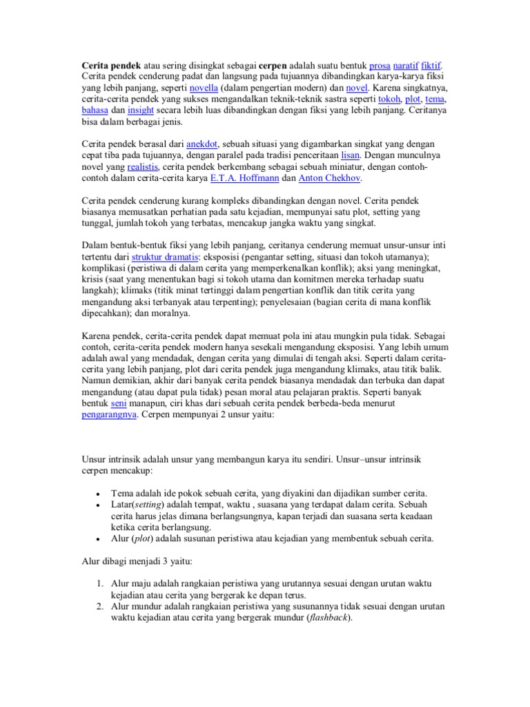 Contoh Cerita Alur Maju Cara Golden