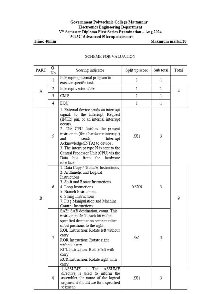 5043C Advanced Microprocessors Exam | PDF | Central Processing Unit ...