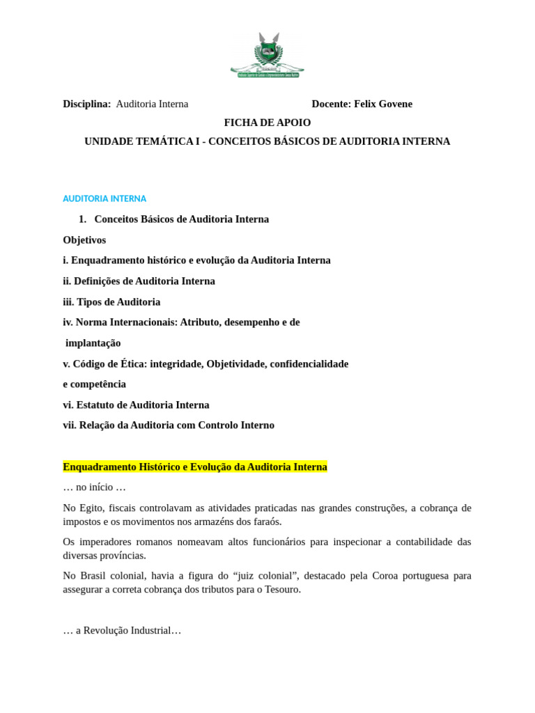 Conceitos basicos de auditoria interna pdf auditoria interna