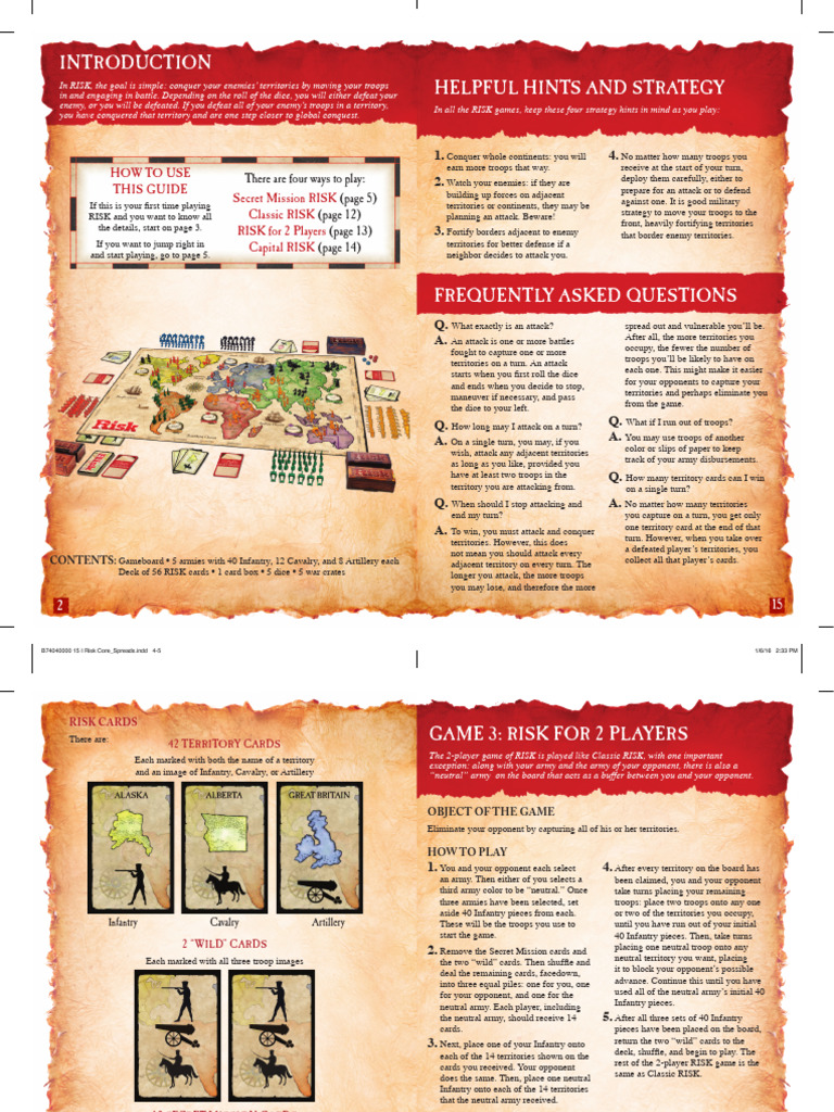 RISK Game Guide: Strategies & Rules | PDF | 2nd Millennium Conflicts ...